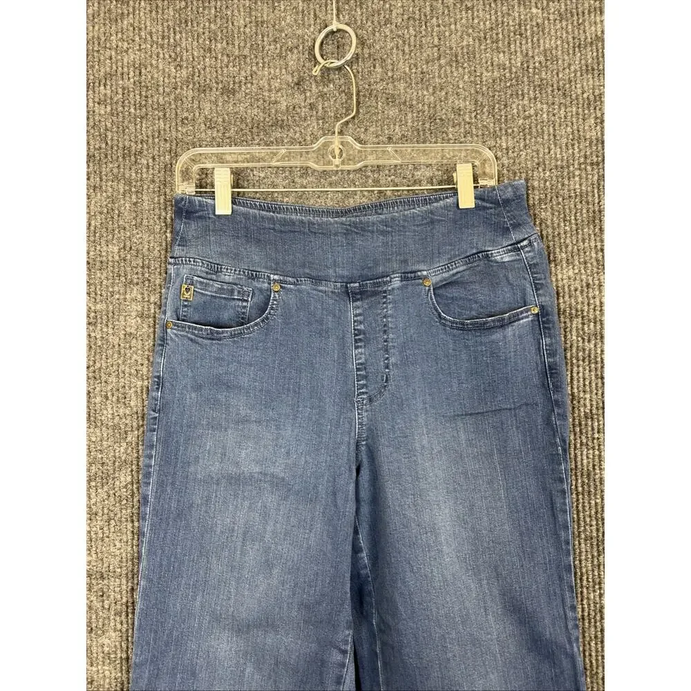 Belle By Kim Gravel Tall TripleLuxe Denim Mariner Crop Pants Medium Wash Sz 10 T - Picture 4 of 9